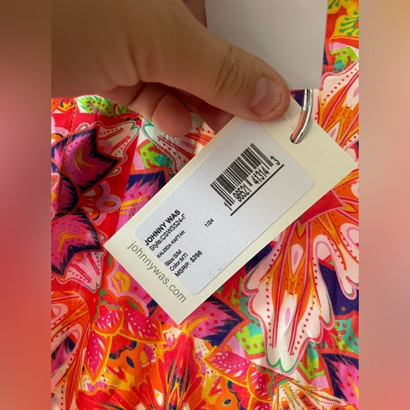 NWT Johnny Was|| KALEIDA KAFTAN, S/M, Rainbow Boho, MSRP $298, Cover up - Picture 6 of 9
